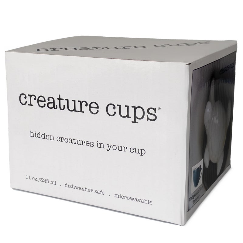 Creature Cups TURTLE Ceramic Cup (11 Ounce, Grey Blue Exterior) - Surprise 3D Sea Animal Inside Emerges As You Drink - Birthday, Holiday Drinkware Gift for Ocean and Coffee & Tea Lovers - Image 5